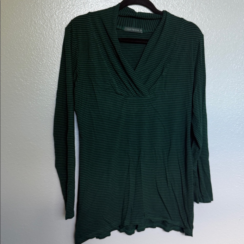 Cut Loose Teal Striped Top